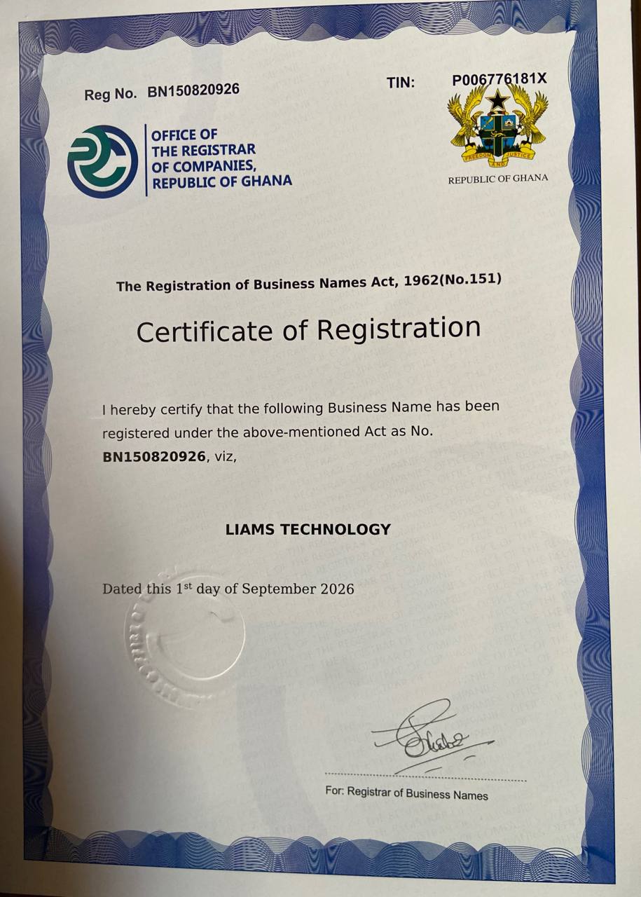 ORC Ghana Certificate of Incorporation